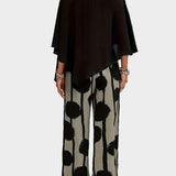 Terēzes ikdienas komplekts no viegla auduma ar apdrukātu blūzi un plūstošām biksēm