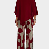 Terēzes ikdienas komplekts no viegla auduma ar apdrukātu blūzi un plūstošām biksēm